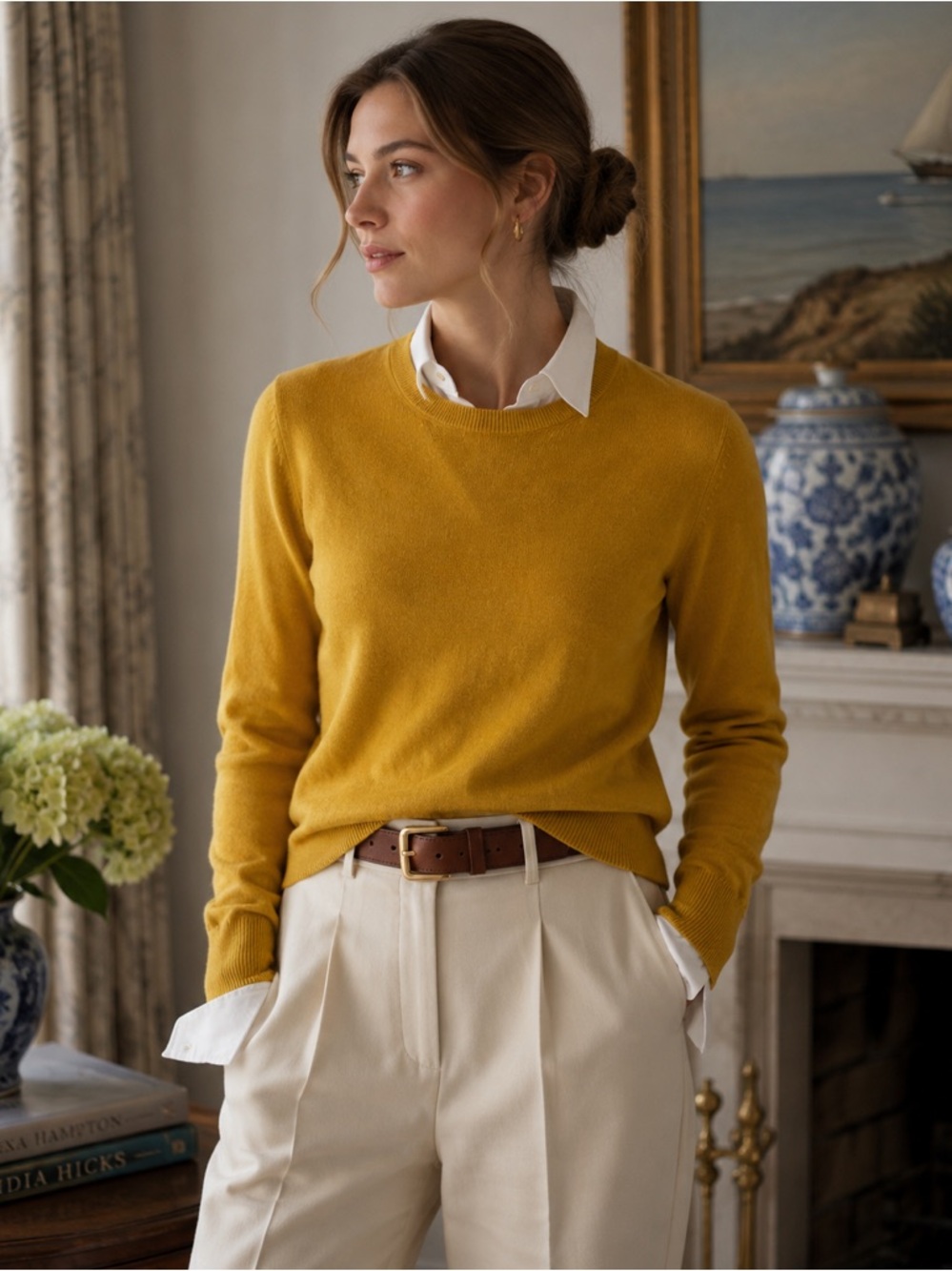 MODA Silk Cashmere Sweater | Mustard Gold | Size Medium